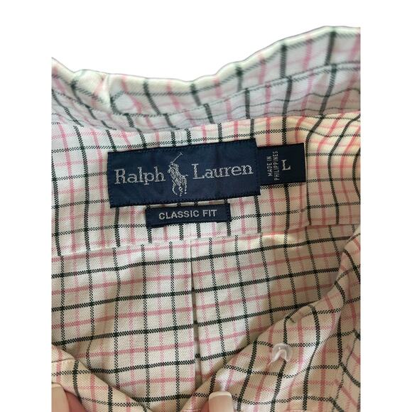 Ralph Lauren Men’s Large Classic Fit Collared Button Up Striped - Picture 4 of 5